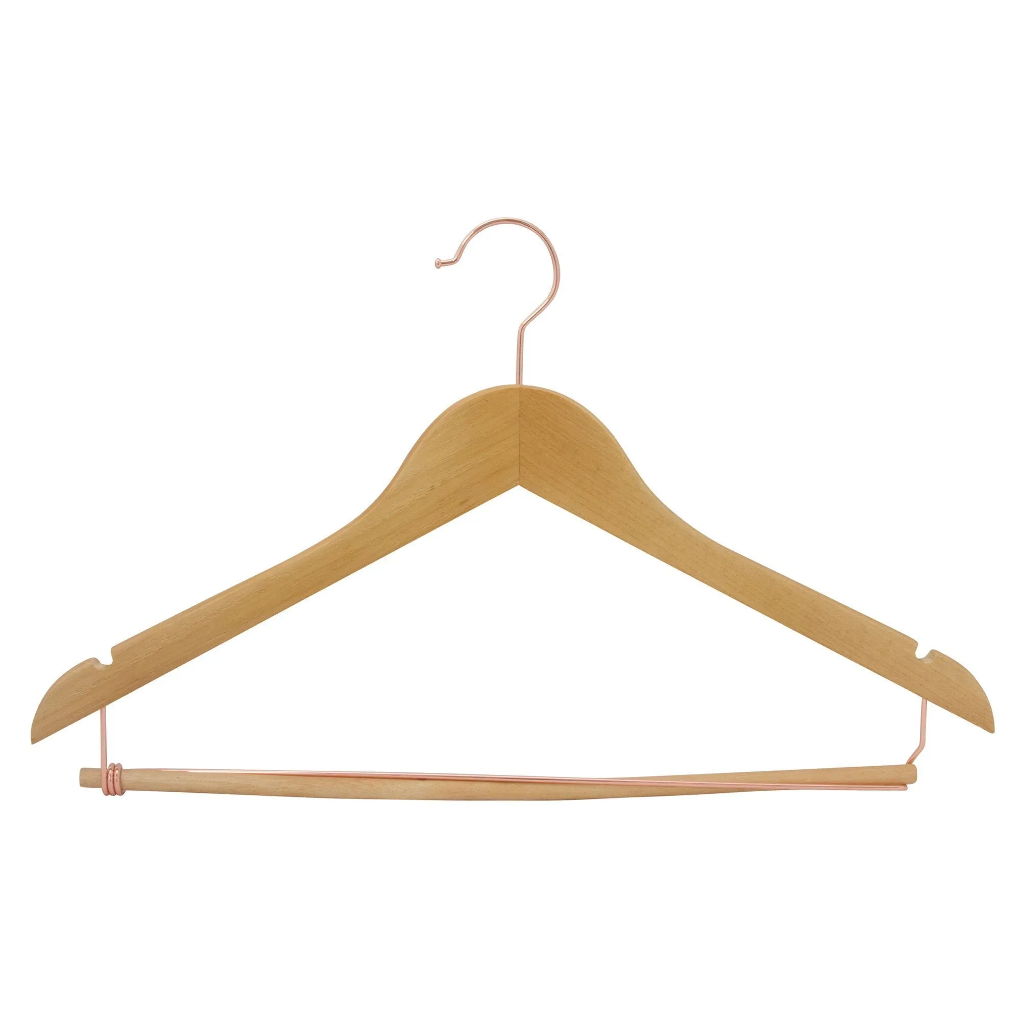 Premium Wood Suit Hangers with Locking Pants Bar