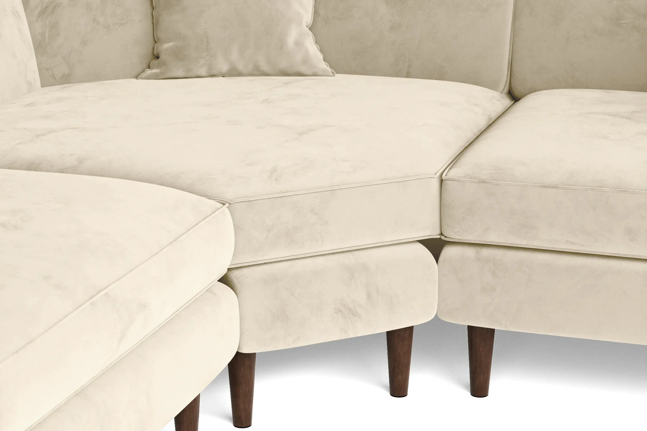 Ragusa 3 Seater Corner Sofa Cream Velvet