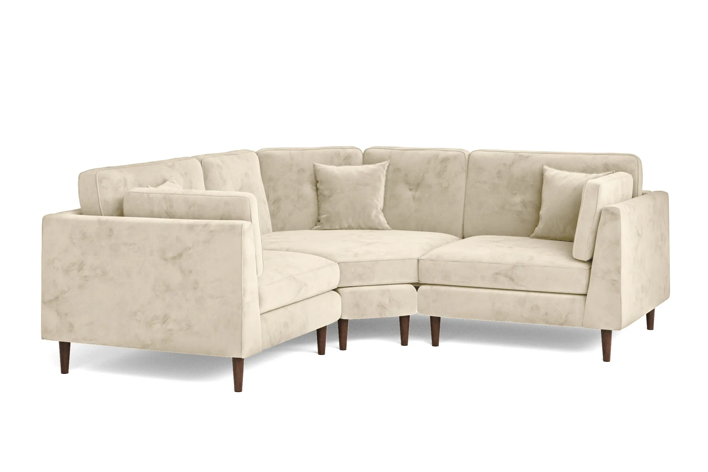 Ragusa 3 Seater Corner Sofa Cream Velvet