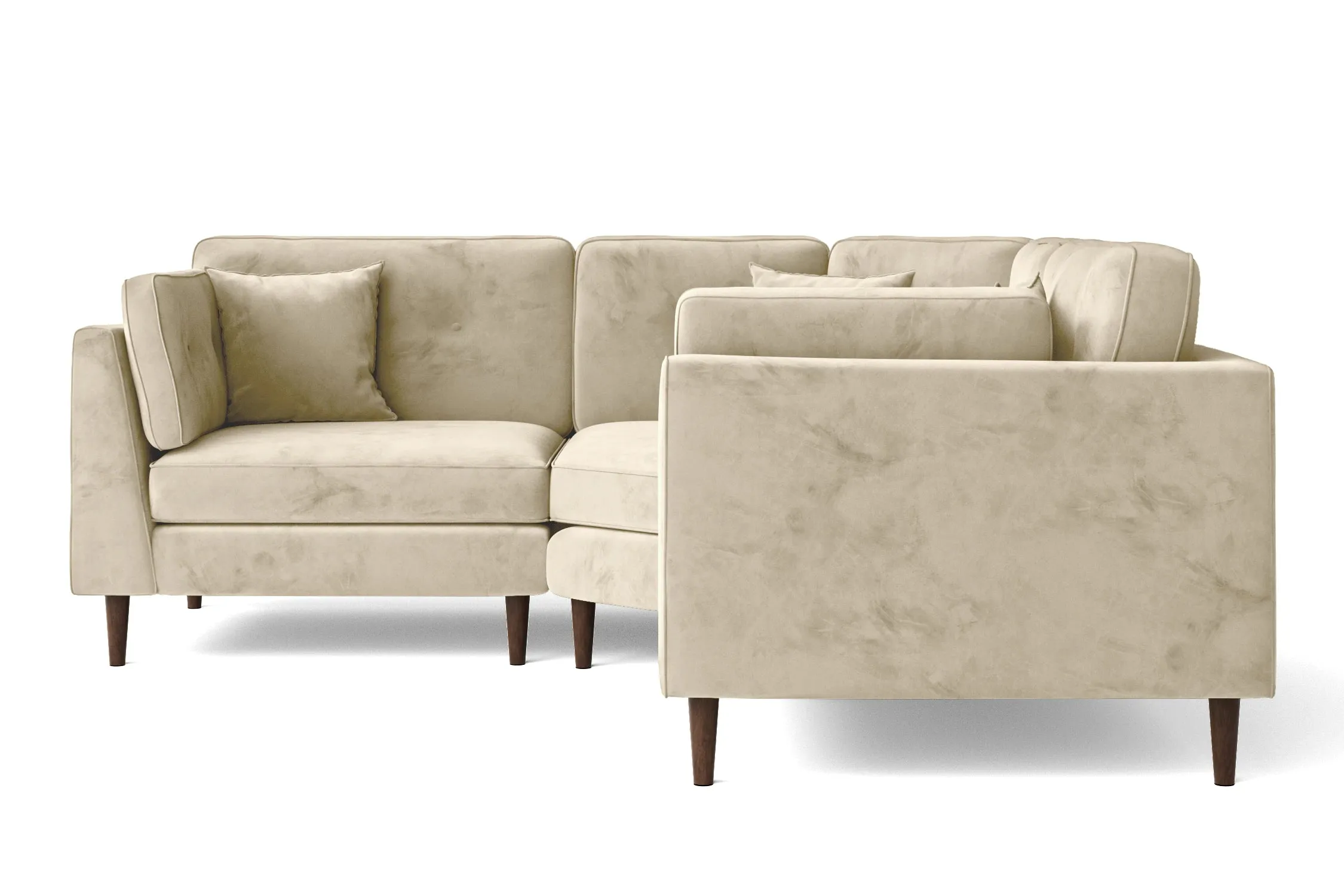 Ragusa 3 Seater Corner Sofa Cream Velvet