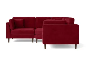 Ragusa 3 Seater Corner Sofa Red Velvet