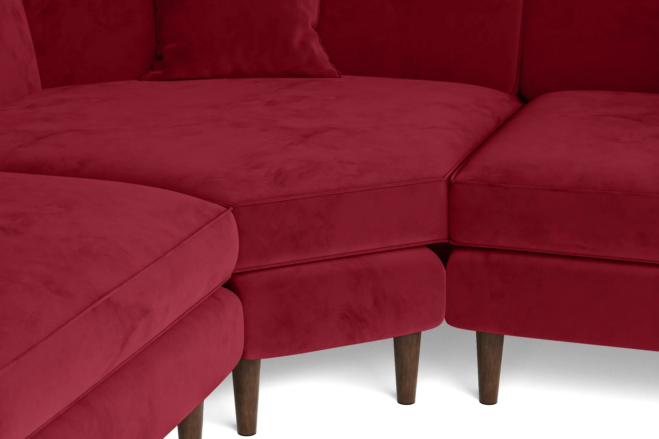 Ragusa 3 Seater Corner Sofa Red Velvet