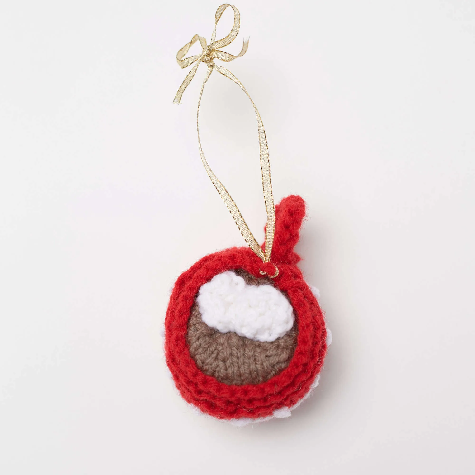 Red Heart Knit Cup Of Cocoa Ornament