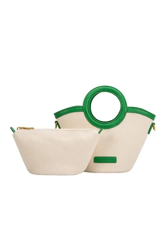 Reese Saddle Green Crossbody Bag