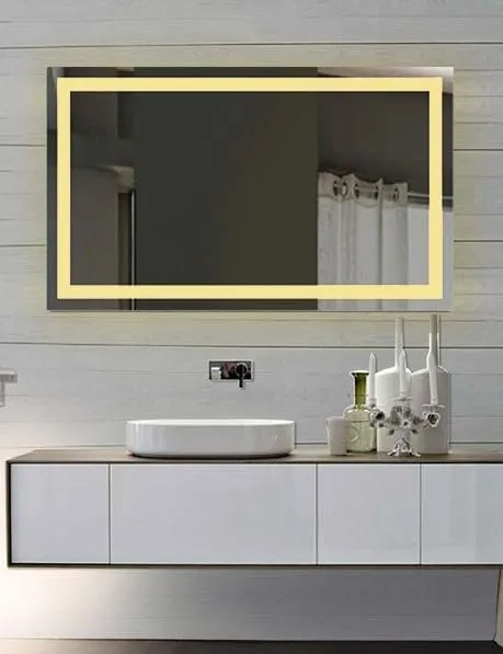 Rida Decors Bathroom Mirror with 3 LED Light Options Makeup/Bathroom Mirror Wall Mounted Vanity Shaving Mirror 42x24 inch | GN_MIRR_003