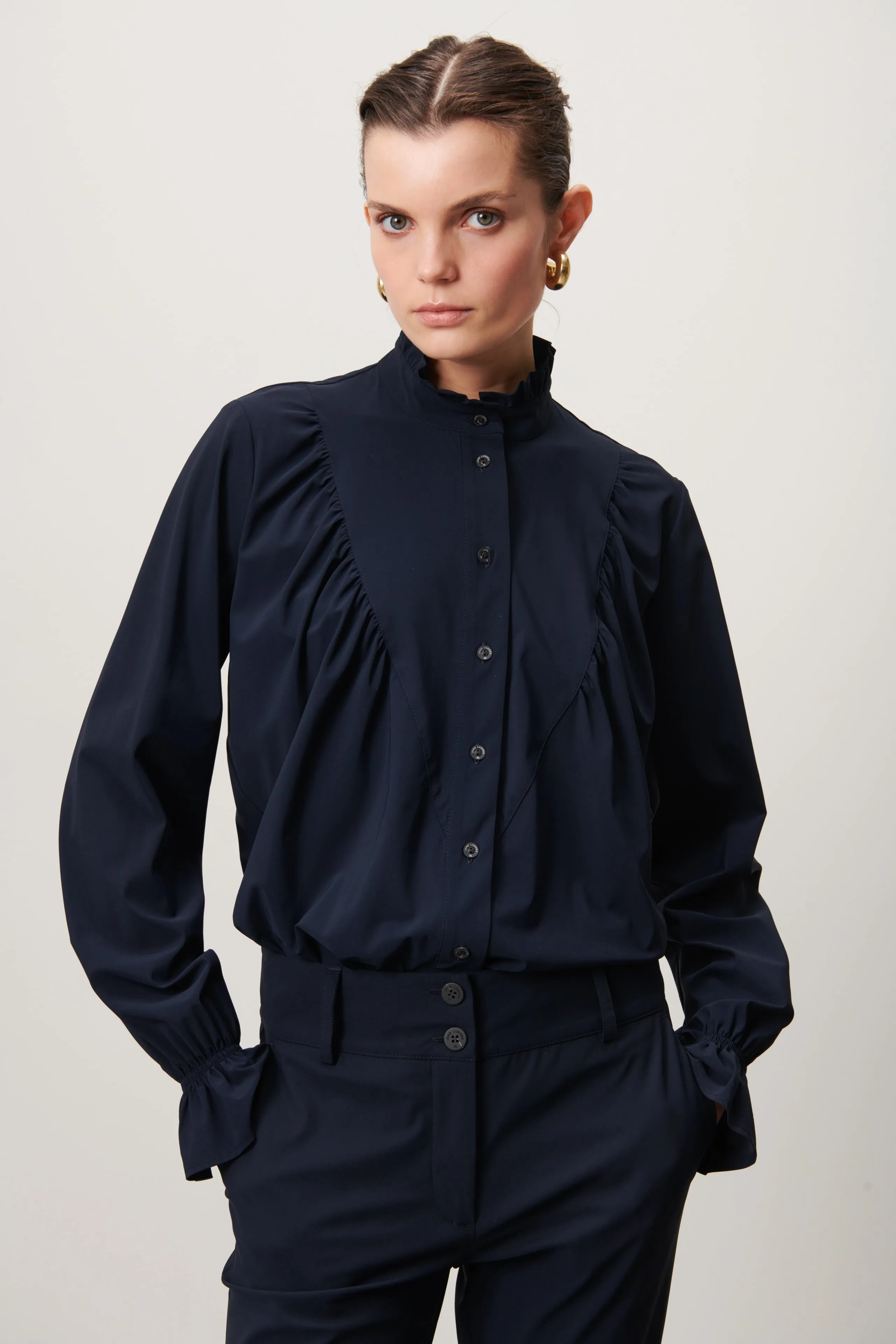 Roberta Blouse Technical Jersey | Blue