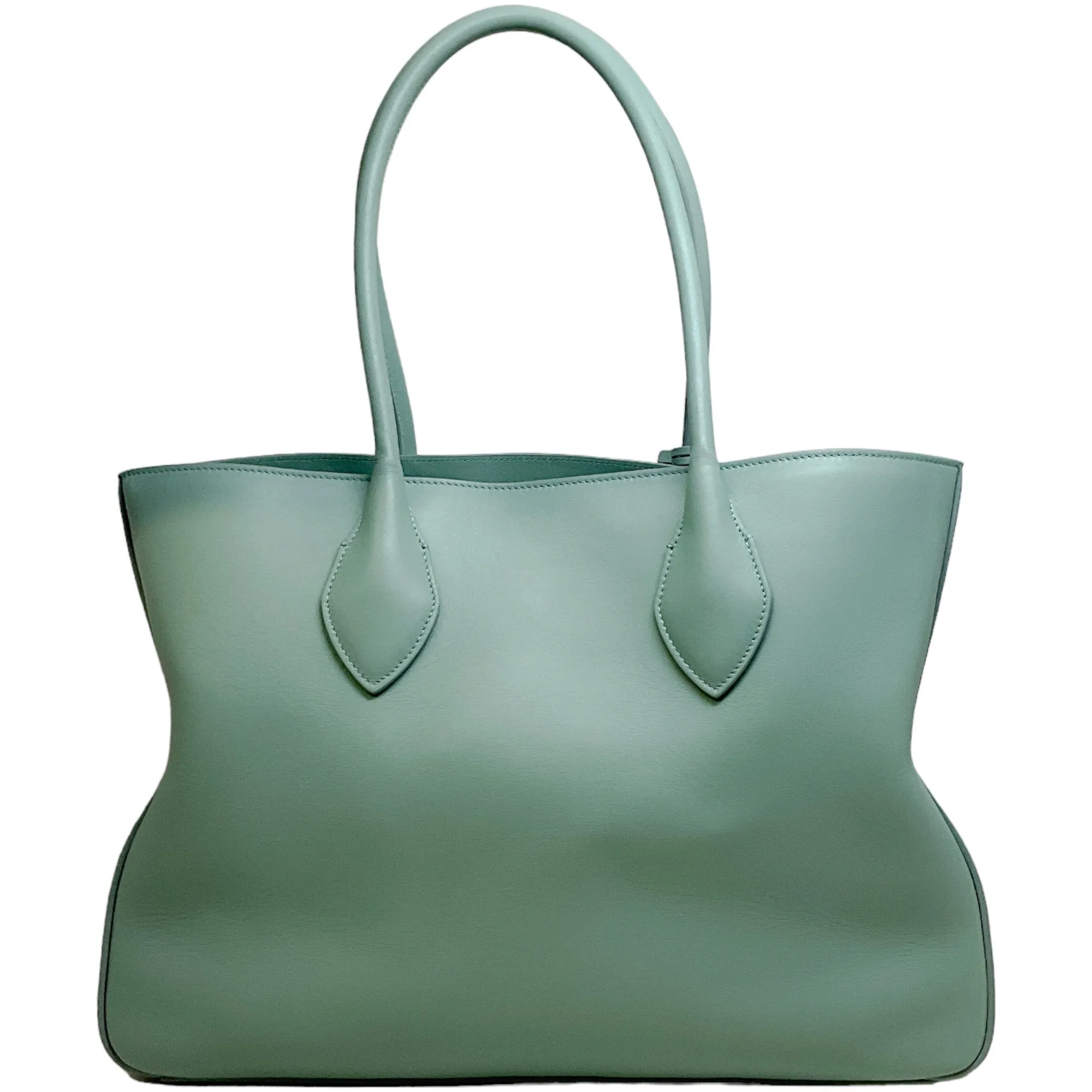 Salvatore Ferragamo Light Sage Leather Tote