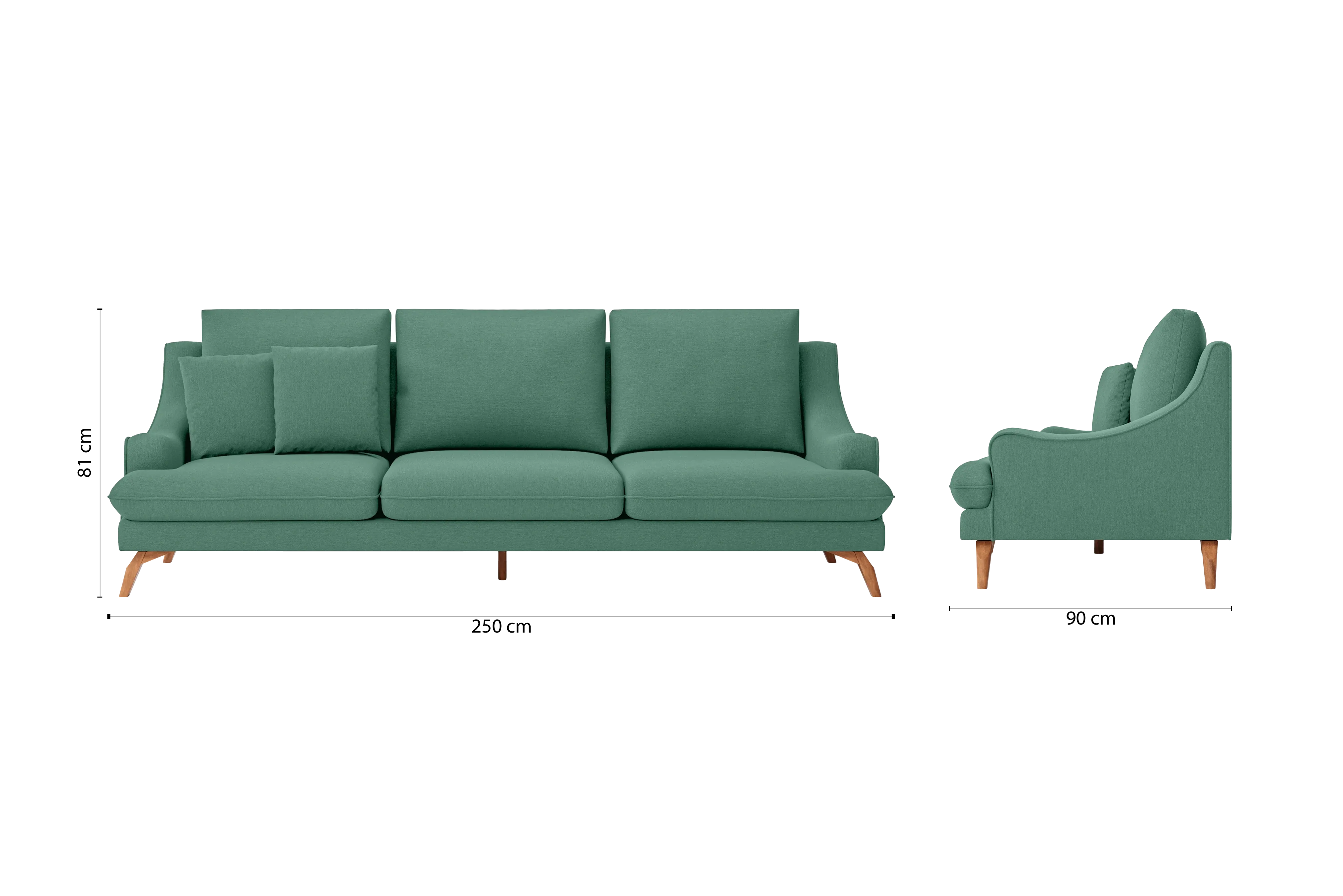 Savona 4 Seater Sofa Mint Green Linen Fabric