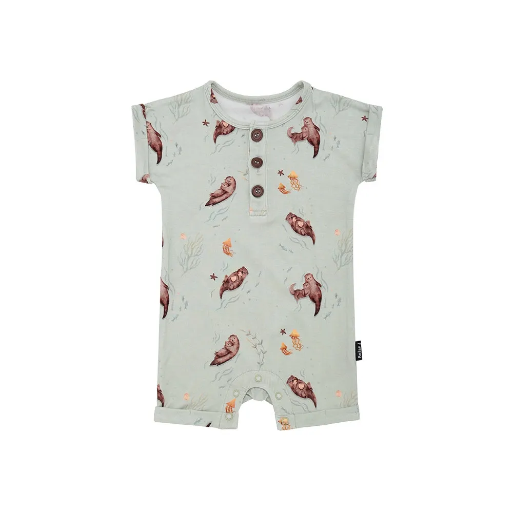 Short Sleeve Shortall Romper - Otters