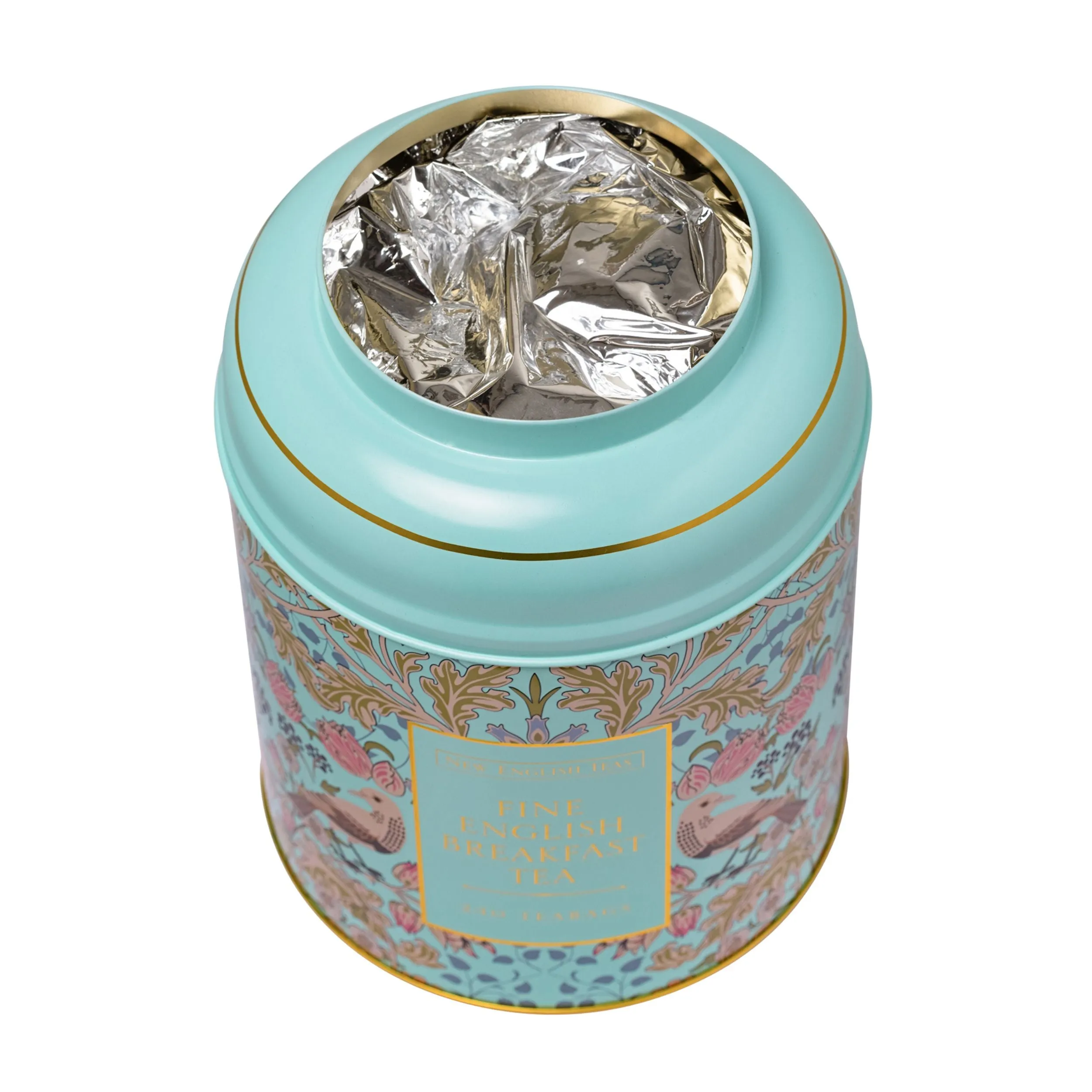 Song Thrush & Berries Tea Caddy - Mint Green