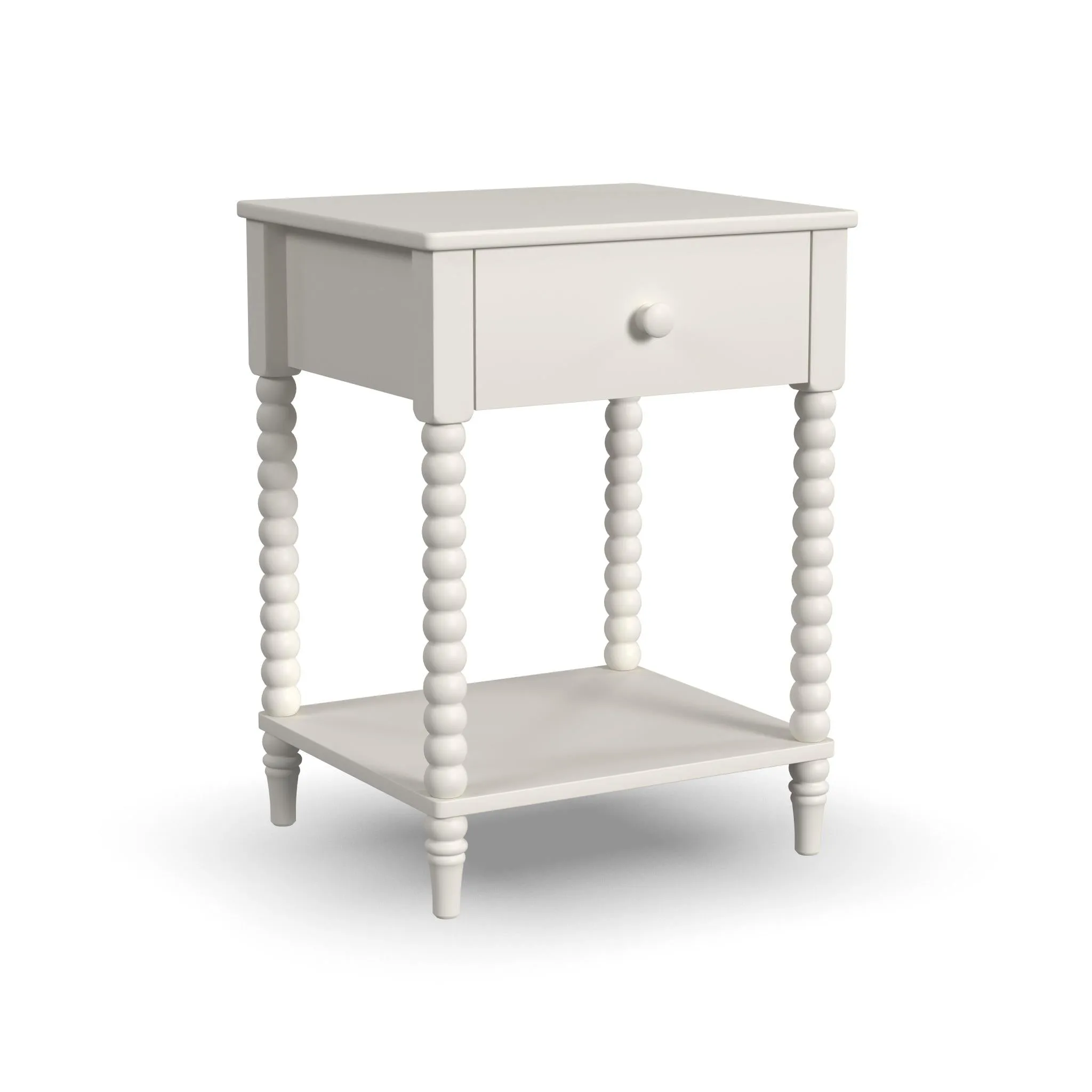 Spindle White Nightstand