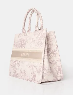 The Cannes Stone Oversized Canvas Tote Bag