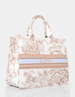 The Capri Nude Oversized Canvas Tote Bag