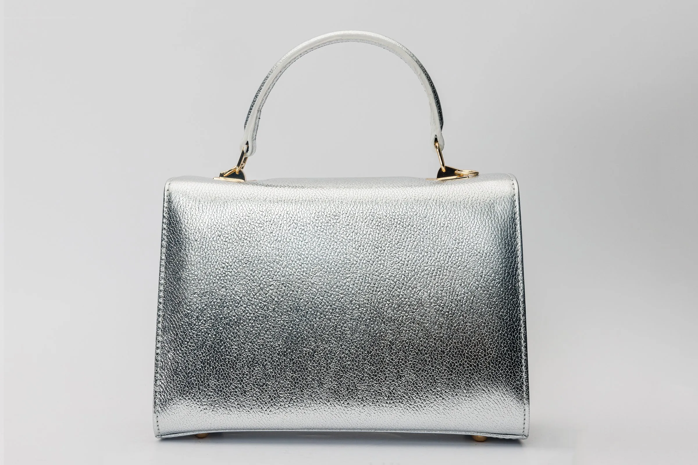 The Ege Silver Leather Handbag